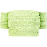 myMo - Gebreid Overhemd - Off-Shoulder - Katoen-Acrylmix - Korte Mouwen