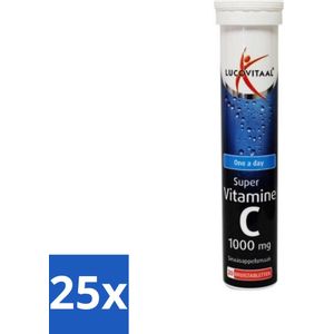 25 x Lucovitaal - Vitaminen - Super Vitamine C - 1000 mg - Sinaasappelsmaak - 20 Bruistabletten - Vermoeidheid - Antioxidant - Bruistablet - Sinaasappelsmaak
