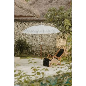 Bali parasol - half zilver crème - 280 cm