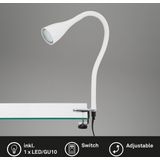 Briloner - Elasti - klemlampen - bedlamp - incl. snoer met AAN/UIT schakelaar - flexibele arm - warm wit 3000K - 3W - 250 lm - IP20