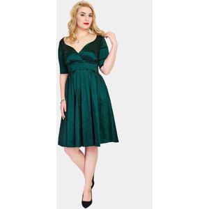 Voodoo Vixen - Sweetheart Neck Flare - Jurk - Donkergroen - Jaren 50