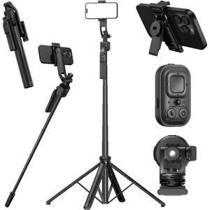 Casemania Automatisch Telefoon Statief - Quadrapod Vlog Selfiestick met Beweginggsensor & Face Tracking - Extra Stabiel 360° Draaibaar AI Camera Statief met Bluetooth Afstandsbediening - Geschikt voor Apple iPhone, Samsung en Camera