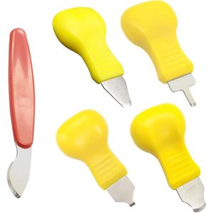 Flesopener reparatieset voor horloges - openen van de horlogebehuizing en vervangen van batterijen - professioneel gereedschap - 5 stuks Oranje