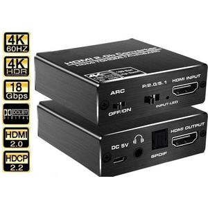 DrPhone ARC1 Pro - 4K 60Hz Switch - Hdmi 2.0b Audio Splitter - 5.1 Arc Hdmi Audio - Hdcp 2.2 HDR10 Audio Converter – HDMI + Audio & ARC – 4K Converter HDMI