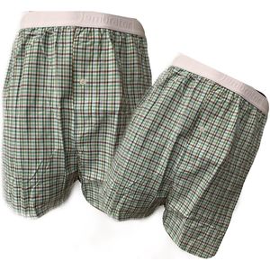 Embrator 2-stuks mannen Boxershorts geweven katoen wit/zwart/oker 3XL