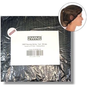 2WINS® - 100 Zwarte wegwerp haarnetjes - non-woven - Latexvrij - niet steriel - Clip Caps