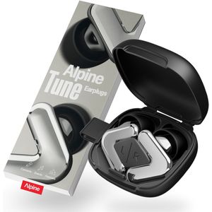Alpine Tune Festivaloordoppen - Muziekoordoppen met Geluidsdemping - Hifi Geluidskwaliteit - 19dB Gehoorbescherming met Helder Geluid - 4 Maten Oordopjes - Voor Festivals, Feesten, Raves & Clubs - Zilver