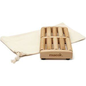MAESK® - Houten Voetmassage Roller – Massage Apparaat – Verbetering Bloedsomloop – Massage roller – Voetroller – Voor Pijnlijke Voeten – Voet Reflexologie – Houten Massageroller - Inclusief katoenen opbergtasje