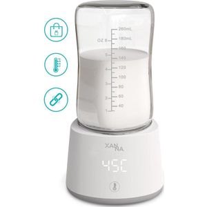 Xanna® Draagbare Baby Flessenwarmer voor Onderweg inclusief 2 Adapters - Flessenwarmer - Draagbare flessenwarmer -Geschikt voor o.a. (Smalle Hals) Dr. Brown's, (Bred hals) Dr. Brown’s, Difrax, Medela & Nanobebe, AVENT Philips, Chicco & Dodie - Wit