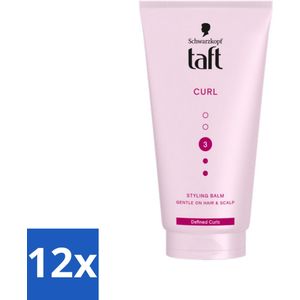 12 x Taft - Styling Balm Curl - Hold 3 - Gedefinieerde krullen - 150 ml - Krullen Styling - Krullen Balm - Krullen Definieren - Krullen Fixeren - Anti-pluis