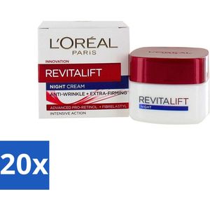 L'Oréal Revitalift - Nachtcrème - Anti-Rimpel - Hydraterend en Verstevigend - 50 ml - Bulkverpakking - 20 stuks