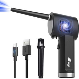 Elektrische Stofblazer, 6000mAh Air Duster, oplaadbare Persluchtspray, PC Duster met USB-kabel en reinigingsborstel, Goed vervangen Persluchtbus
