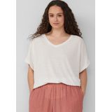 T-shirt - Loose-fit - V-hals - Linnenmix