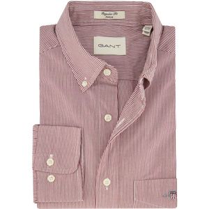 Gant - Casual - Bordeaux - Overhemd - Normale Fit - Gestreept Katoen