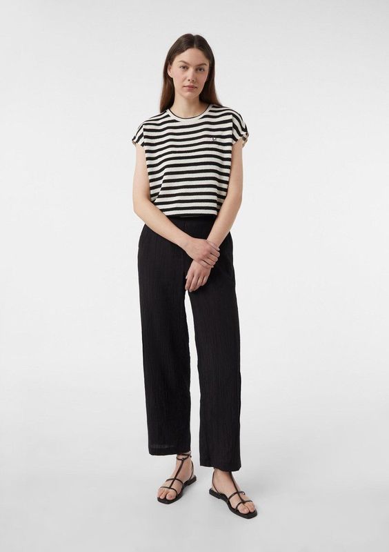 comma - T-shirt - Zomer - Gebreide Jersey - Ronde Halslijn