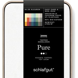 schlafgut Jersey Pure topper hoeslaken - Eenpersoons - XL - 180x200 - 200x220 101 Full-White