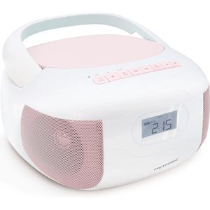 Draagbare cd-speler met Bluetooth, MP3, USB en micro-SD, CD-radio - Roze