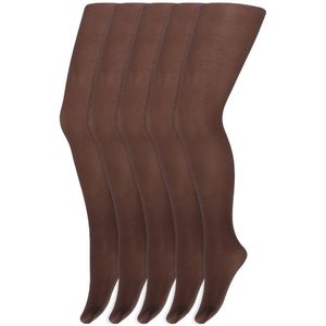 Zijdeglans meisjes panty | 35 Denier | Merk: Yellow Moon | Maat: 116 t/m 176 | Kleur: Chocolate | 5 Paar