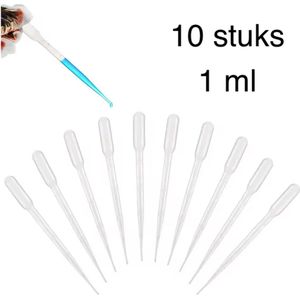 10 stuks premium pipet voor vloeistoffen - 1 ml - doseerpipet - plastic pipet - pasteur pipet - whisky pipet