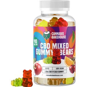 Cannabis Bakehouse - Gummy Bears - 15mg CBD - 60 Stuks - Fruit mix - 0% THC