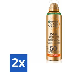 Garnier - Ambre Solaire - Beschermende Mist - Ideal Bronze - SPF 50+ - 150 ml - Voordeelverpakking - 2 stuks