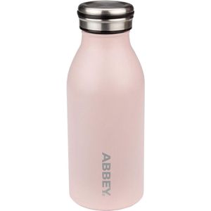 Abbey Drinkfles Dubbelwandig - Victoria - 0.35 L - Licht roze/Zilver - 0,35 L