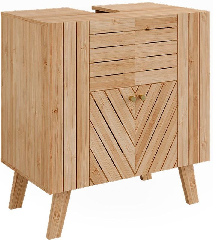 Vicco Lucie Wastafelonderkast – 60 x 65 cm met 2 deuren Bamboe