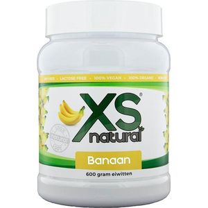 XS natural banaan [600 gram Plantaardige eiwitten] - 100% vegan - proteïne - eiwit shake - echt fruit - zonder geraffineerde suikers - vetarm - suikerarm - aminozuren - puur natuur - spierherstel - 100% organisch - lactose vrij - Soja vrij -