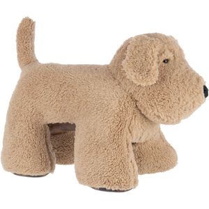 J-Line deurstop hond - beige - polyester