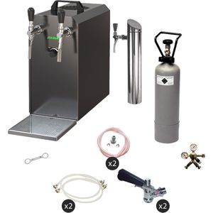 Complete set - Biertap, Thuistap - STREAM 50 2-linee droge koeler, 55 liter/u - BLACK EDITION