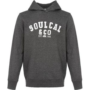 SoulCal - Sweater met Capuchon - Hoodie - groot logo - Donker grijs - S