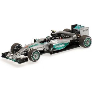 The 1:43 Diecast Modelcar of the Mercedes AMG Petronas F1 Team W06 Hybrid #6 of the Malaysian GP 2015. The driver was Nico Rosberg. The manufacturer of the scalemodel is Minichamps.This model is only online available