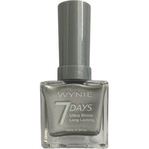 Wynie - Nagellak 7 Days Ultra Shine Long Lasting - Zilver Mini Glitter/Shimmer/Metallic - 1 flesje met 15 ml inhoud - Nummer 536