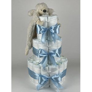 Chouette-Chouette | Luiertaart Jongen | Kraamcadeau | Geboorte Jongen | Babyshower | Tuttle Poodle Peter Blauw