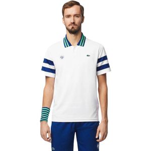 Lacoste Polo Shirt HP Roland Garros Edition DaniiL Medvedev Sport Polo 03 Heren Wit Blauw
