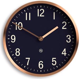 DailySupplies - Klok - Koper en Zwart - Wandklok Modern - Industrieel