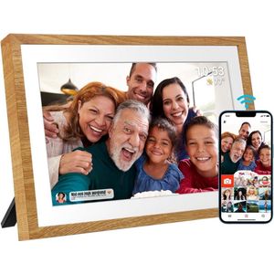 Thuys – Digitaal Fotolijstje – Fotokader – Met Wifi – 17cm x 25cm x 3cm – Geel