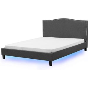 MONTPELLIER - Bed LED - Grijs/Meerkleurig - 160 x 200 cm - Polyester