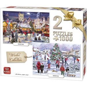 King Puzzels Winter Collection 1000 Stukjes 2 in 1