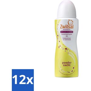 12 x Zwitsal - Deodorant - Poederzacht - Voor Volwassenen - 100 ml - Zwitsal Deodorant - Deodorant Spray - Poederzachte Geur - Rozengeur - Alcoholvrije Deodorant