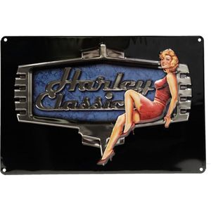 Harley-Davidson Retro Babe Metalen Bord - 43 x 29cm
