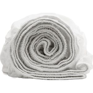 Satin Hoeslaken 90x200cm, 100% biologisch katoen (gecertificeerd), bedlaken voor boxspringbed & waterbed of matrassen tot 30 cm hoogte, kleur: wit