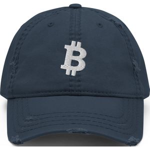Vintage Marine Blauw Bitcoin Petje Met Wit Kleurig Geborduurd Bitcoin Logo| Bitcoin cadeau| Crypto cadeau| Bitcoin Cap| Crypto Cap| Bitcoin Pet| Crypto Pet| Bitcoin Merch| Crypto Merch| Bitcoin Kleding| Crypto Kleding