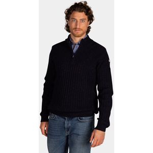 NZA - Blauwe - Wollen Half Zip Trui