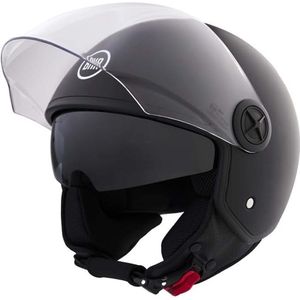 BHR 840 - Dual Shield - Vespa Helm - Mat Zwart - Maat XXL - Hypoallergeen - Dubbel Vizier - Motorhelm - Brommerhelm - Scooterhelm