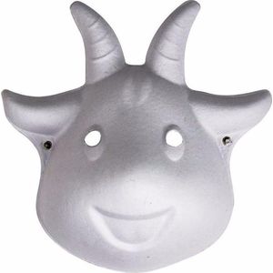 Papier mache geiten masker 22 cm - DIY- zelf schilderen - Hobby/knutsel materialen