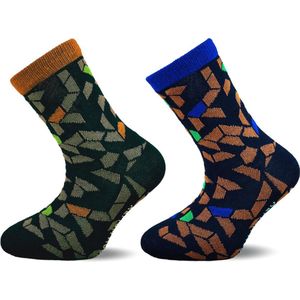 2 Paar kindersokken - Naadloos - Grafisch - Maat 23-26