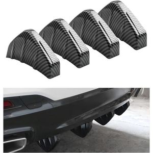 Set van 4 auto-achterbumperspoiler - diffuser haaienvin - beschermhoes - anti-crash bumperchassis - koolstofvezel .