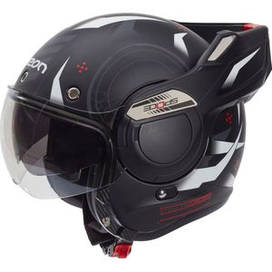 BEON B707 Stratos Motorhelm - XXL - Systeemhelm met Zonnevizier - 180º Verstelbare integraalhelm - Jethelm - Stealth