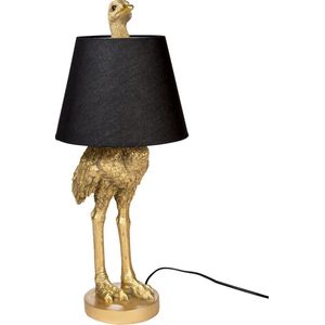 Dierenlamp - staande lamp struisvogel - 30x30x66,5 cm - goud